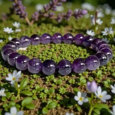 Onearth Certified Amethyst Natural Crystal Bracelet (certified) - EarthBased 
