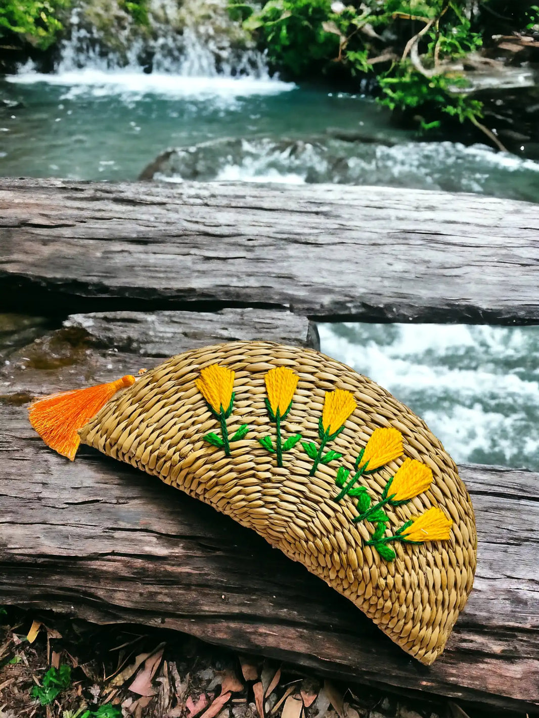 Ethnic Purse - Water Reed (Kauna Grass) Yellow | ONEarth - EarthBased 