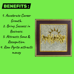 Onearth fortune frame of Pyrite with 7 horses - EarthBased 