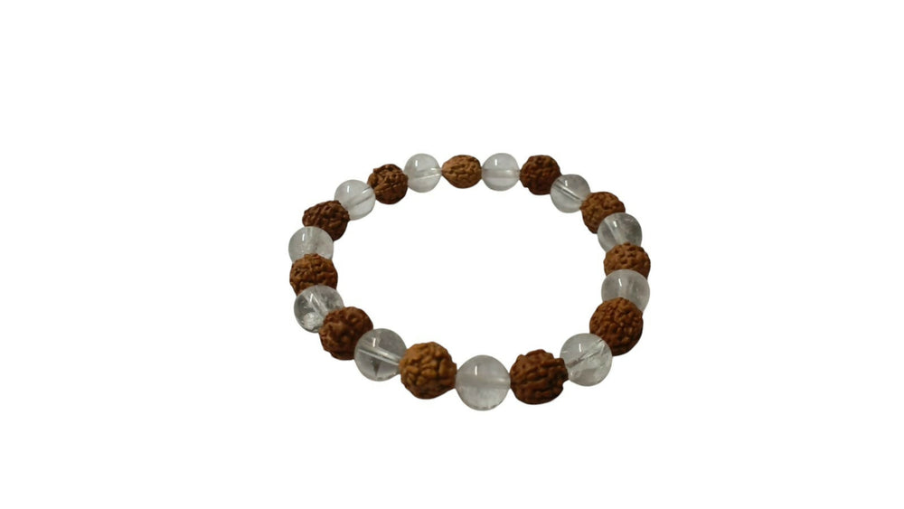Onearth crystal rudraksha bracelet (certified) - EarthBased 