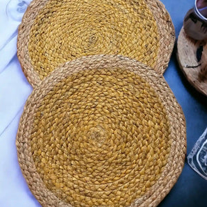 Jute Placemats set of 2 (yellow) | ONEarth - EarthBased 