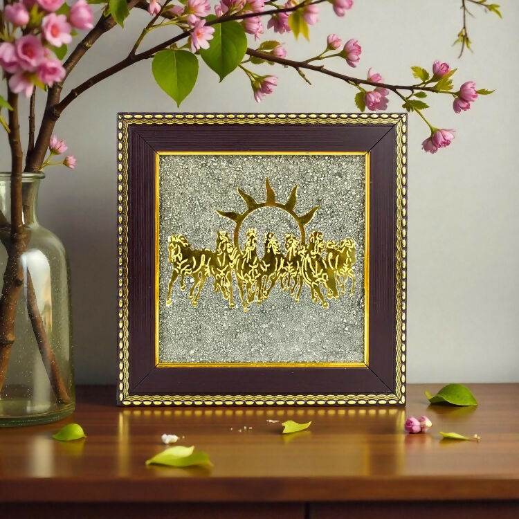 Onearth fortune frame of Pyrite with 7 horses - EarthBased 
