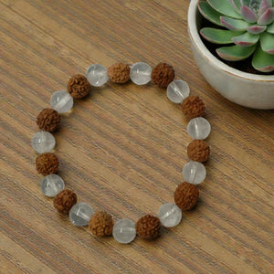 Onearth crystal rudraksha bracelet (certified) - EarthBased 