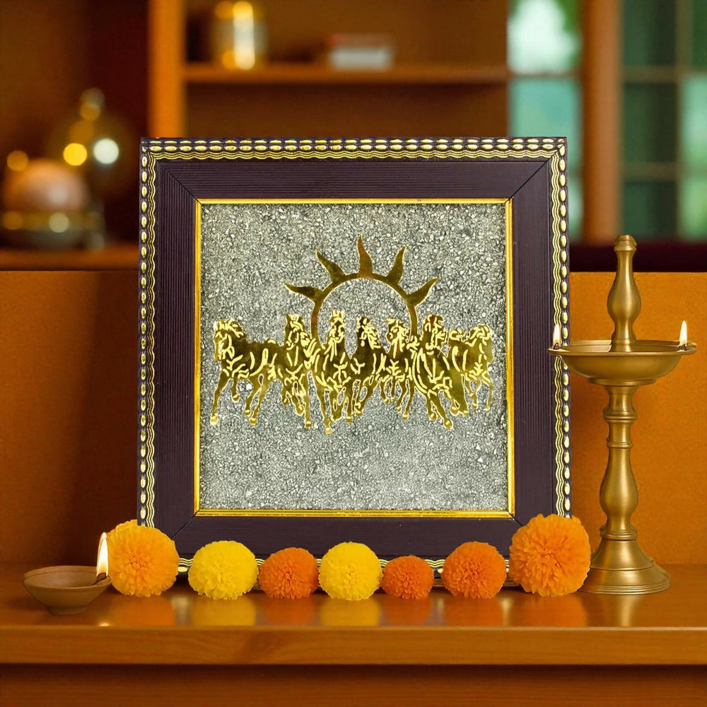 Onearth fortune frame of Pyrite with 7 horses - EarthBased 