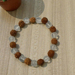 Onearth crystal rudraksha bracelet (certified) - EarthBased 