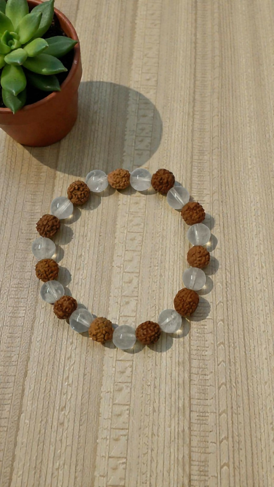 Onearth crystal rudraksha bracelet (certified) - EarthBased 