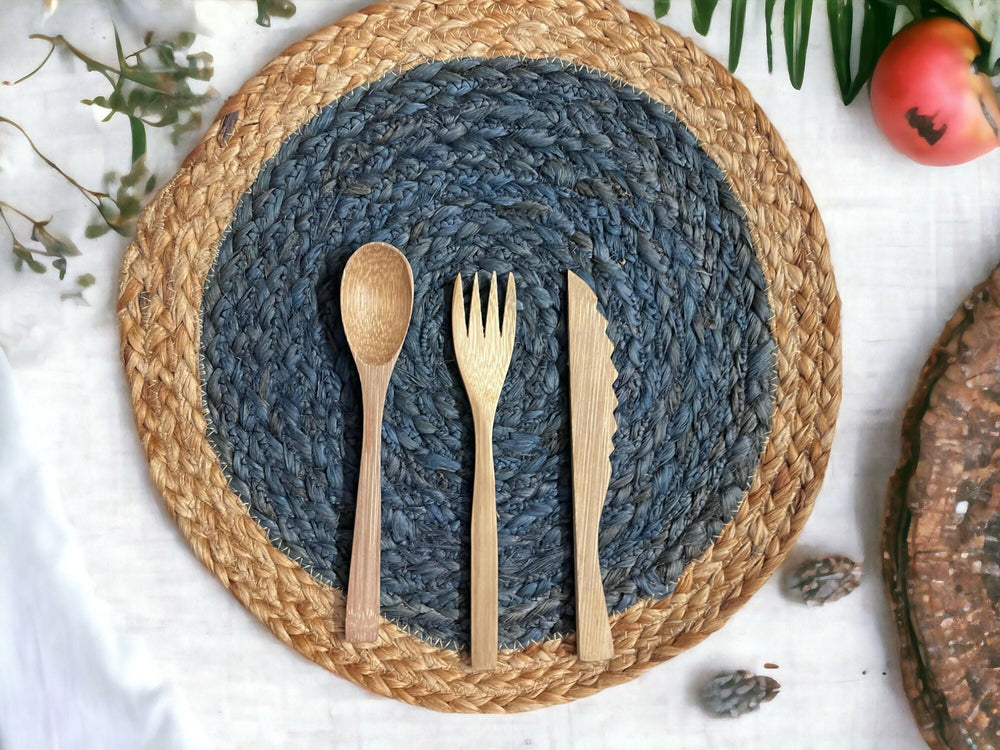 Jute Placemats set of 2 (blue) - EarthBased 